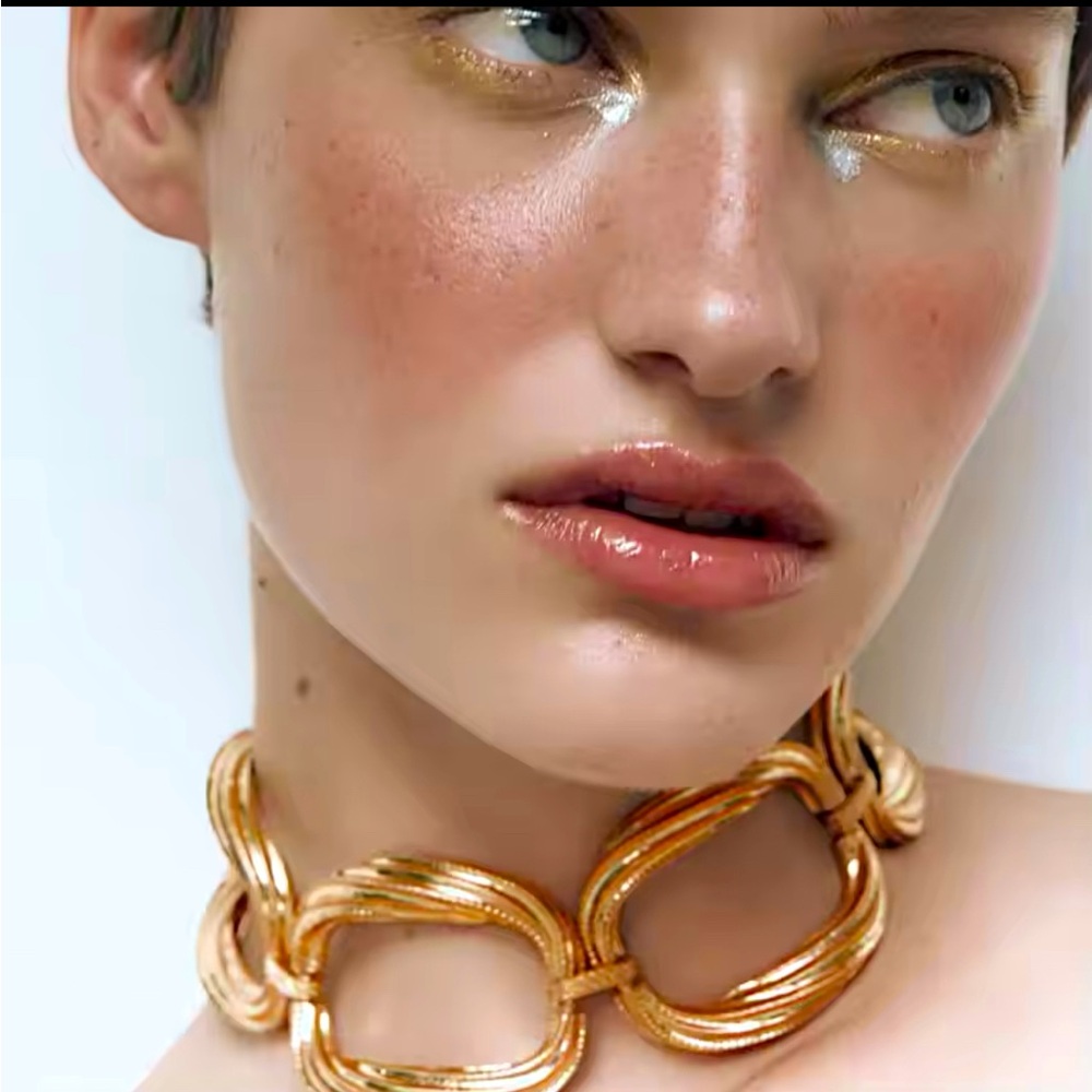 New, Metal Chain Choker Necklace / bracelet Circle Chunky Statement Jewelry